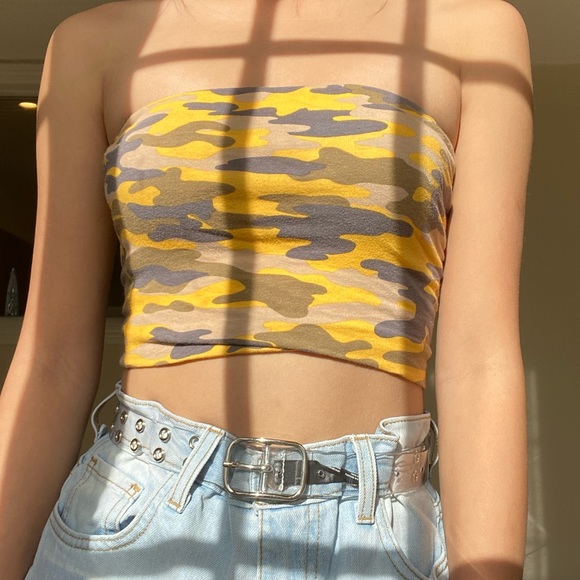 yellow camo top